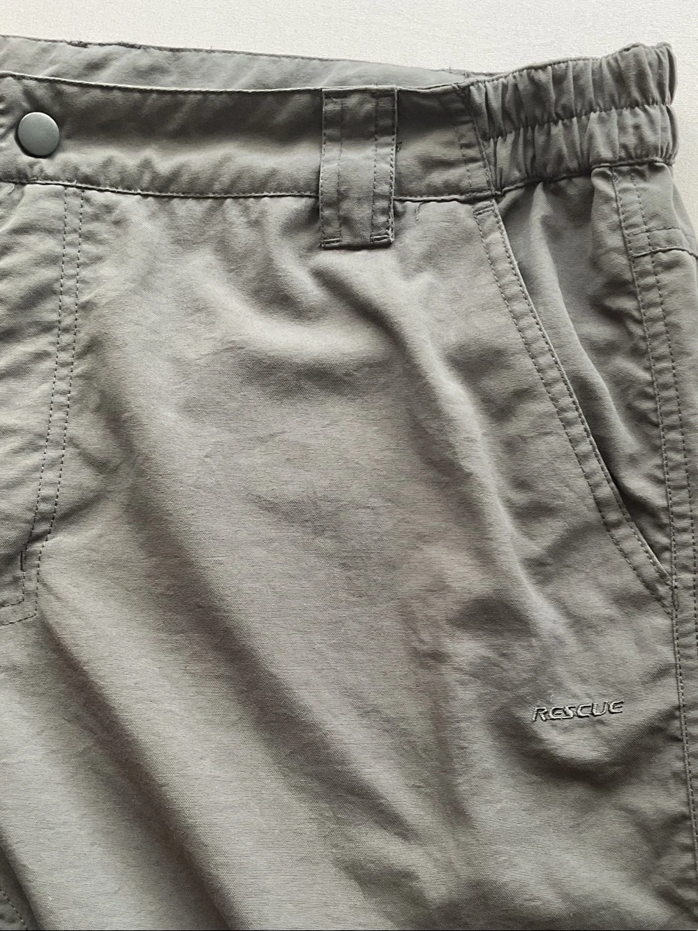 Men's Dark Gray Cargo Pants with Elastic Waist UPF 50 Adjustable Length